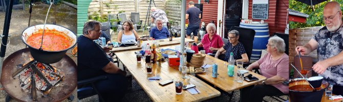 Kesselgulasch im Garten