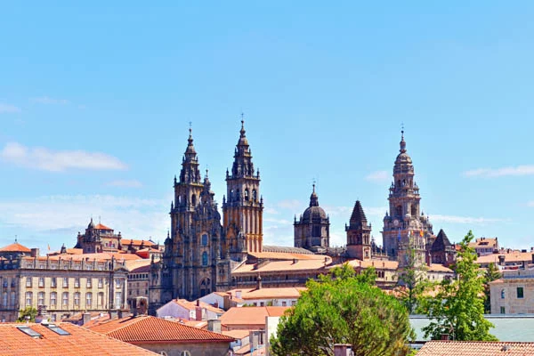 Der lang ersehnte Blick auf Santiago mit Kathedrale
